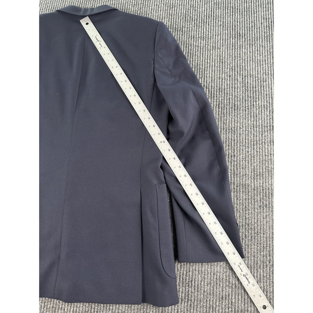 Vintage Yves Saint Laurent Wool Blazer 42r Navy B… - image 5